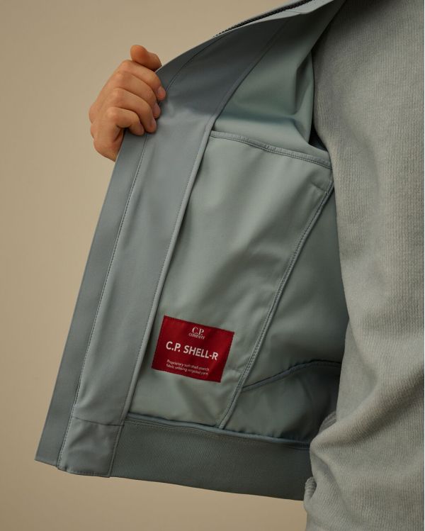 HOODED JACKET C.P SHELL-R BLUE SILVER