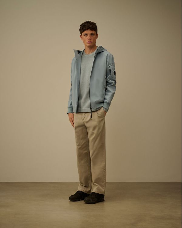 VESTE A CAPUCHE C.P SHELL-R BLEU ARGENTE