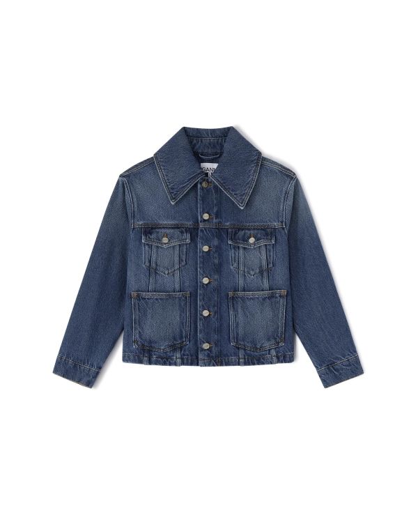 VESTE EN DENIM BLEU FONCE VINTAGE