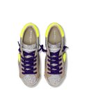 PRSX WOMEN'S SILVER AND NEON YELLOW SNEAKERS