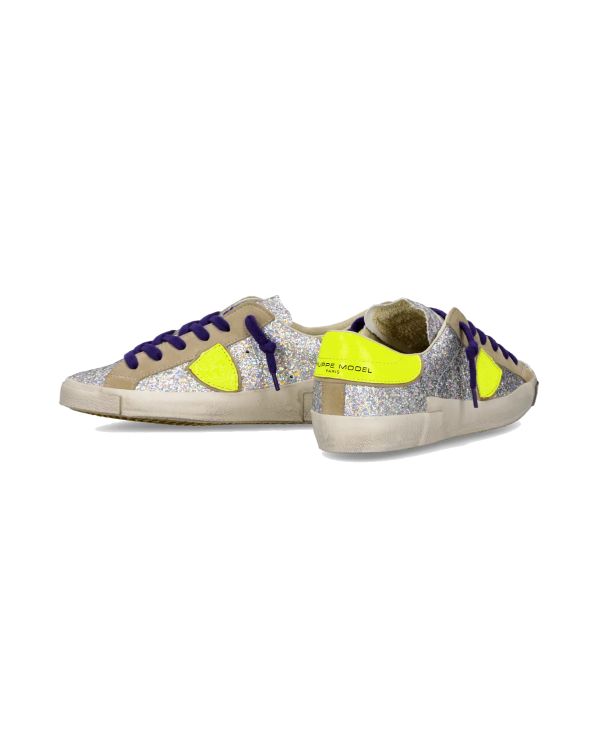 SNEAKERS PRSX FEMME ARGENT ET JAUNE FLUO