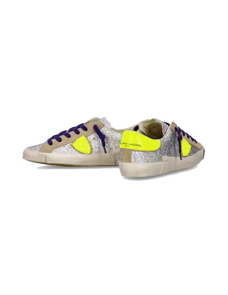 SNEAKERS PRSX FEMME ARGENT ET JAUNE FLUO