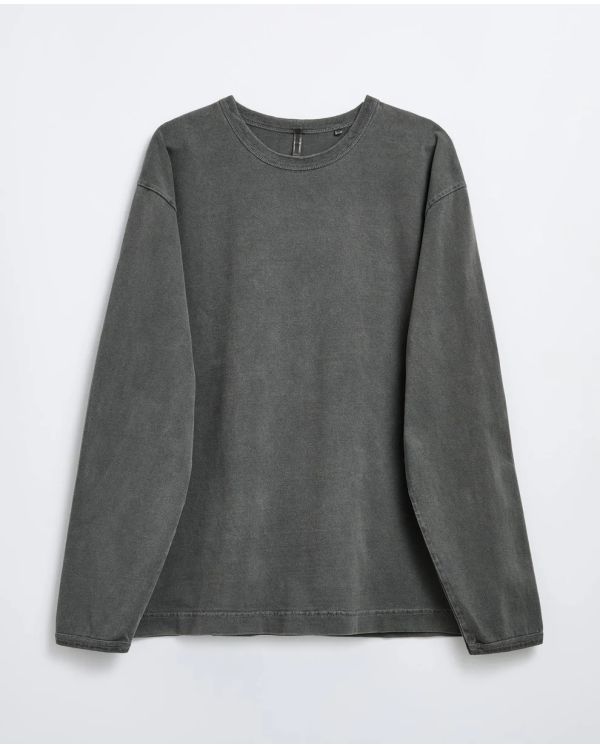 PULL HEAVY JERSEY LS NOIR DÉLAVÉ