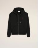 HOODIE ZIPPÉ AMI DE COEUR ROUGE EN COTON NOIR