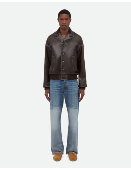 TIME LEATHER JACKET DARK BROWN