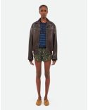 VESTE EN CUIR TIME BRUN FONCÉ
