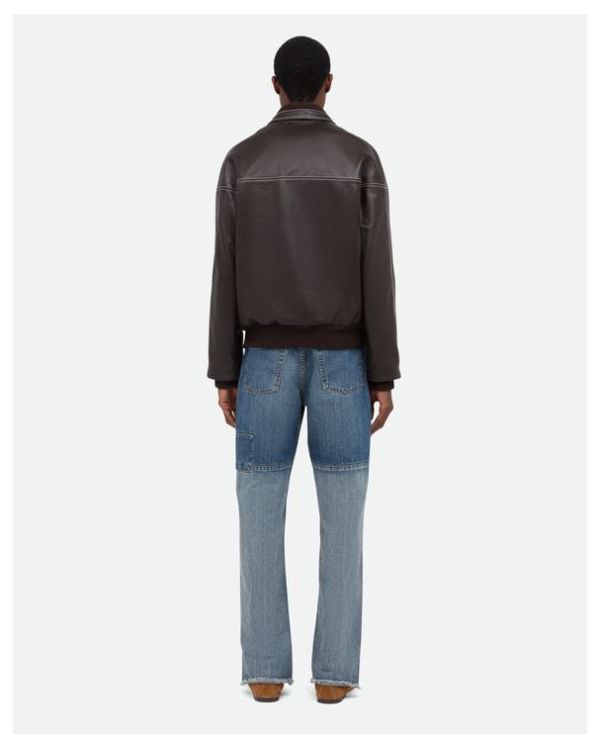 VESTE EN CUIR TIME BRUN FONCÉ