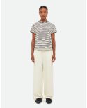 CROWN CROPPED TSHIRT STRIPE IVORY / NAVY