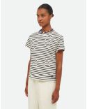 CROWN CROPPED TSHIRT STRIPE IVORY / NAVY