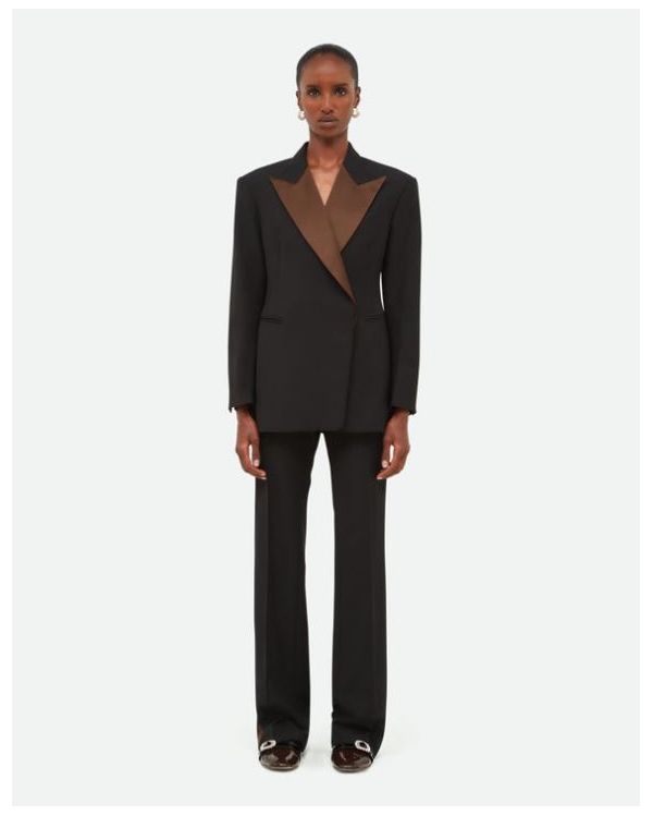 VESTE DE COSTUME TUXEDO NOIR / MARRON