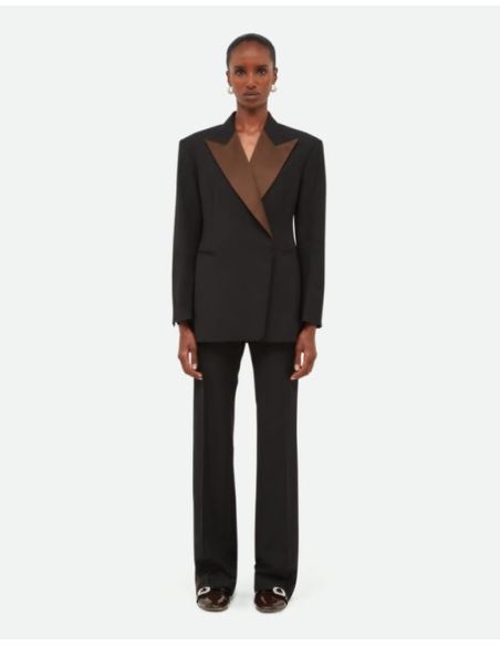 SUITE TUXEDO JACKET BLACK / BROWN