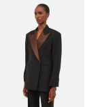 SUITE TUXEDO JACKET BLACK / BROWN