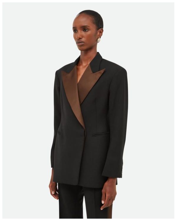 SUITE TUXEDO JACKET BLACK / BROWN 2