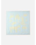 LE FOULARD PAYSAN IMPRIME ANIMAL BLEU CLAIR / JAUNE