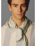 THE PEASANT SCARF WITH LIGHT BLUE/YELLOW ANIMAL PRINT