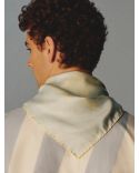 LE FOULARD PAYSAN IMPRIME ANIMAL BLEU CLAIR / JAUNE