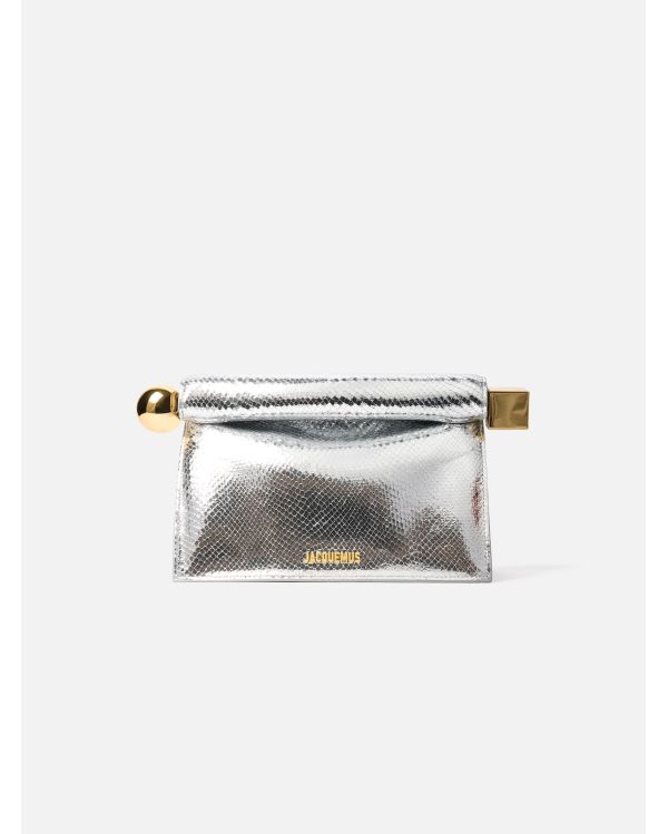 THE SILVER ROUND SQUARE POUCH