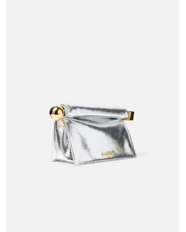 THE SILVER ROUND SQUARE POUCH