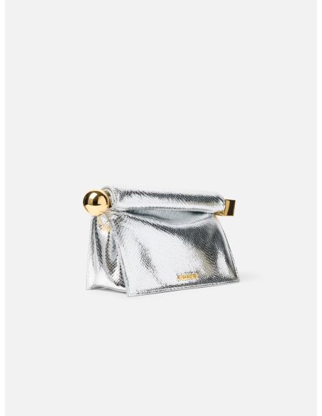 THE SILVER ROUND SQUARE POUCH