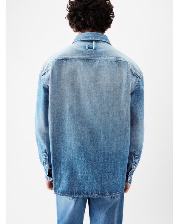 THE NIMES SIMON SHIRT BLUE/TABAC