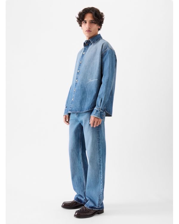 THE NIMES SIMON SHIRT BLUE/TABAC