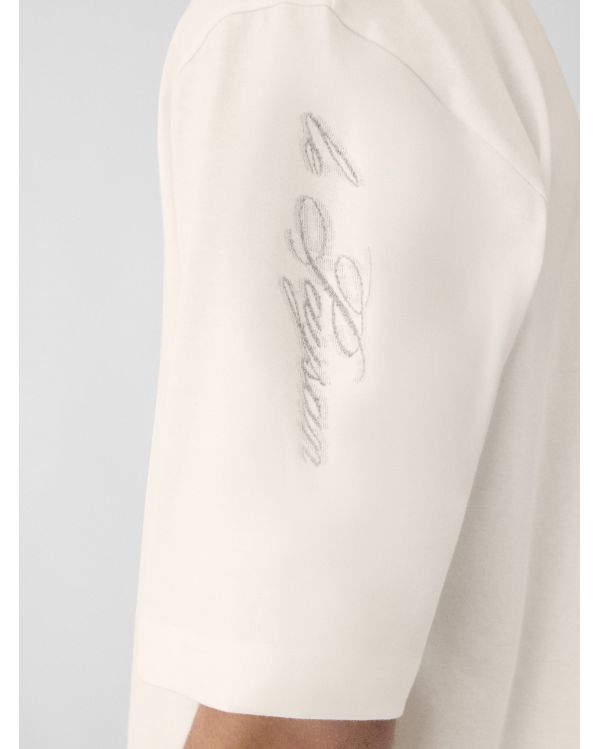 THE WHITE JACQUARD SHORT-SLEEVED DONKEY T-SHIRT