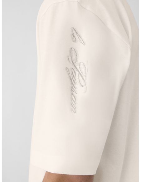 THE WHITE JACQUARD SHORT-SLEEVED DONKEY T-SHIRT