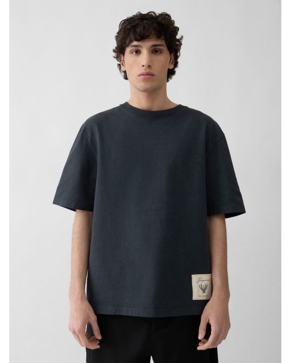 THE TORNEO SHORT-SLEEVED T-SHIRT WITH ROSEMARY LABEL IN DARK BLUE