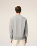 CROCHET AMI DE COEUR SWEATSHIRT IN ASH GREY CHINE / CREAM WHITE