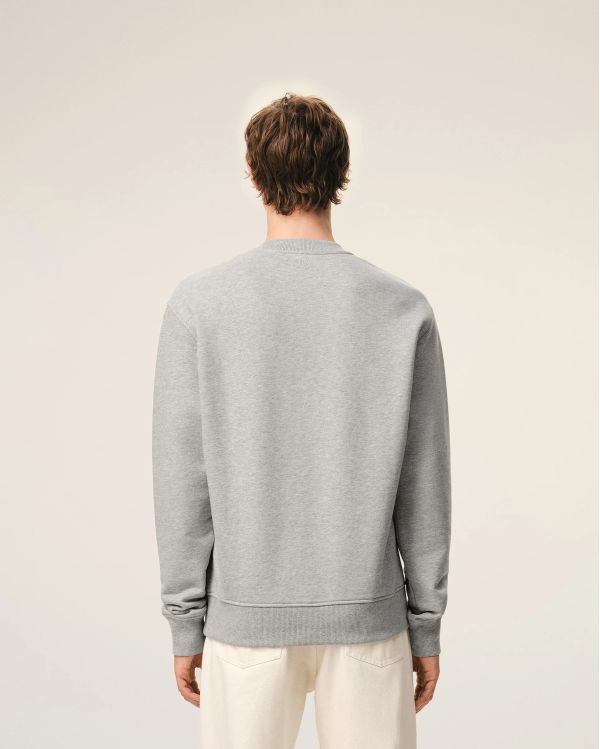SWEATSHIRT AMI DE COEUR CROCHET EN COTON GRIS CEND CHINE / BLANC CRÈME 2