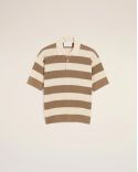 POLO MANCHES COURTES AMI DE COEUR EN COTON BLANC CRÈME / BEIGE TAUPE