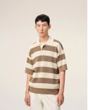 POLO MANCHES COURTES AMI DE COEUR EN COTON BLANC CRÈME / BEIGE TAUPE