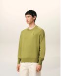 PULL COL ROND AMI DE COEUR EN LAINE VERT MATCHA / NOIR