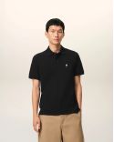 SHORT-SLEEVES POLO SHIRT AMI DE COEUR IN COTTON BLACK / CREAM WHITE