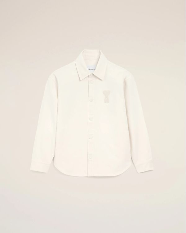 CROCHET OVERSHIRT AMI DE COEUR CREAM WHITE