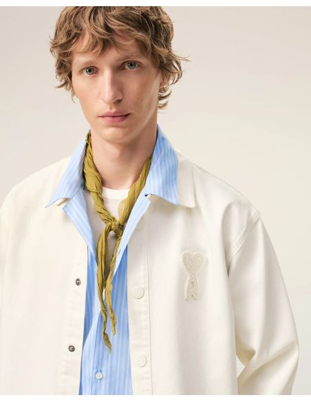 CROCHET OVERSHIRT AMI DE COEUR CREAM WHITE