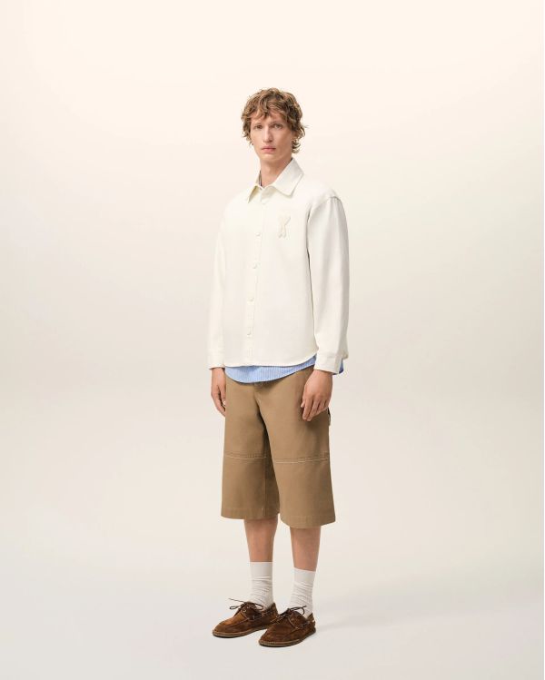 CROCHET OVERSHIRT AMI DE COEUR CREAM WHITE