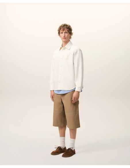 CROCHET OVERSHIRT AMI DE COEUR CREAM WHITE