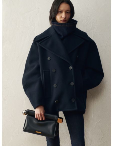 THE ROUND SQUARE NATURAL BLACK POUCH