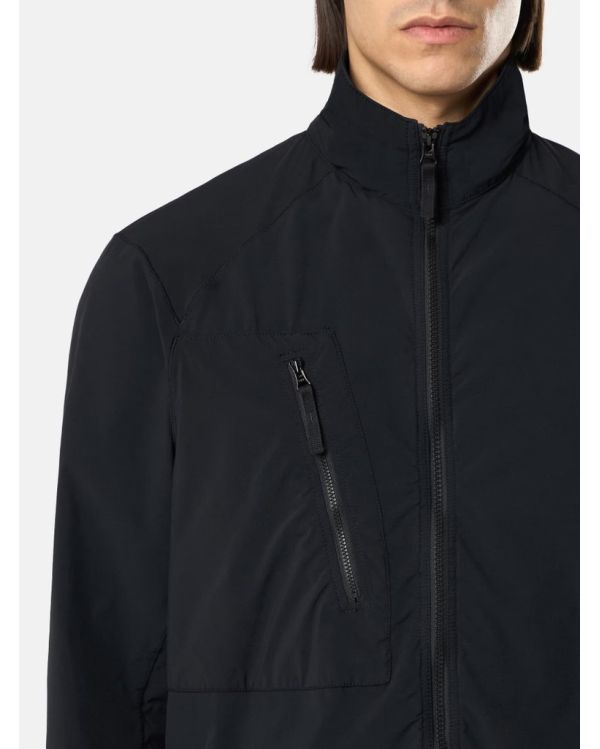 BLACK OVERSHIRT 1200036 WITH ZIPPERED POCKET