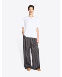 PANTALON A PLIS LARGES BLEU MARINE