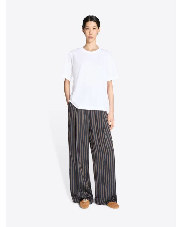 PANTALON A PLIS LARGES BLEU MARINE