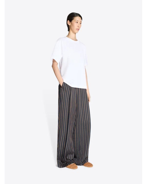 PANTALON A PLIS LARGES BLEU MARINE 2