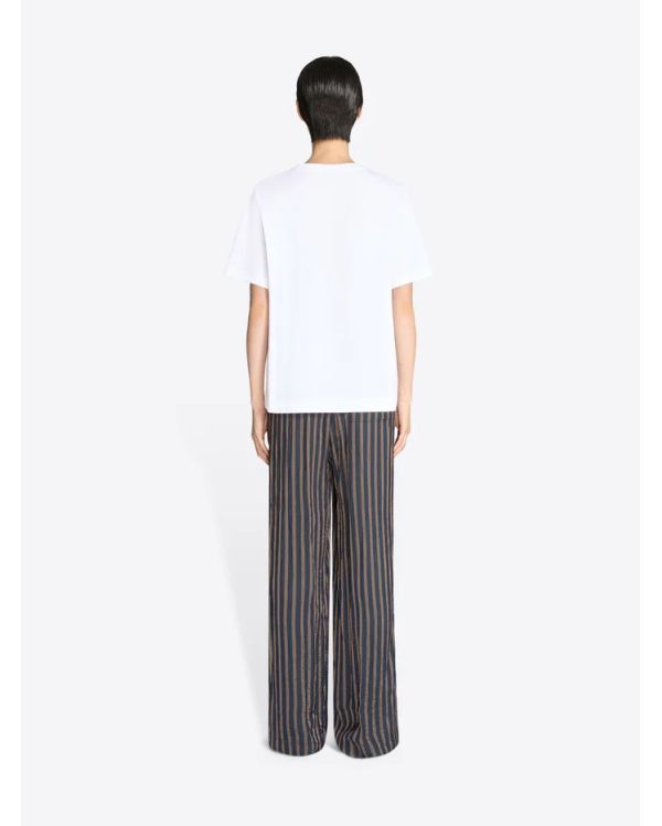 NAVY BLUE WIDE-PLEATED TROUSERS