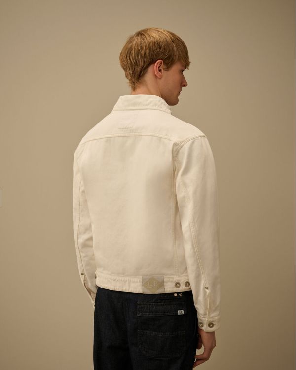 BULL DENIM ZIP JACKET GAUZE WHITE