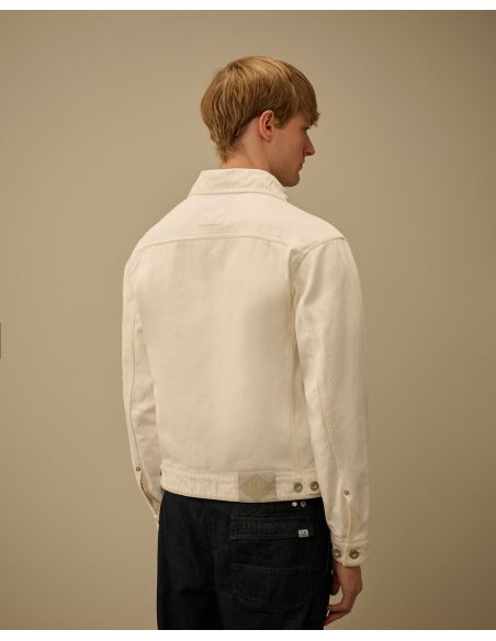 VESTE ZIPPEE EN DENIM BULL GAZE BLANC