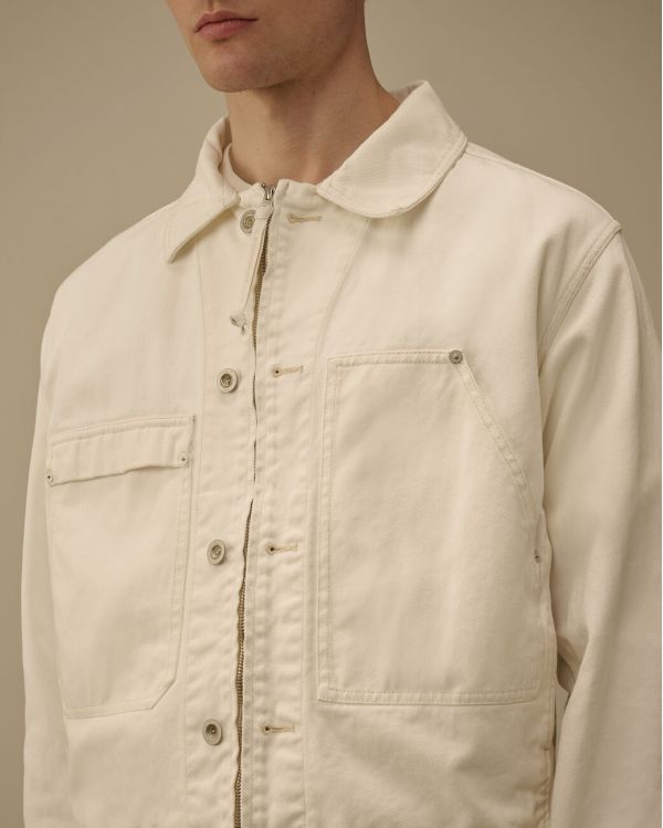 VESTE ZIPPEE EN DENIM BULL GAZE BLANC