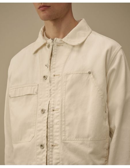 VESTE ZIPPEE EN DENIM BULL GAZE BLANC