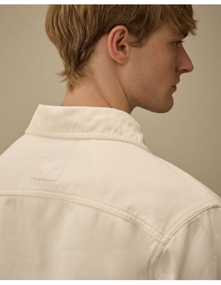 BULL DENIM ZIP JACKET GAUZE WHITE