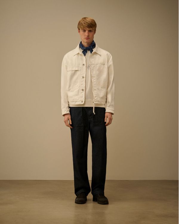 VESTE ZIPPEE EN DENIM BULL GAZE BLANC